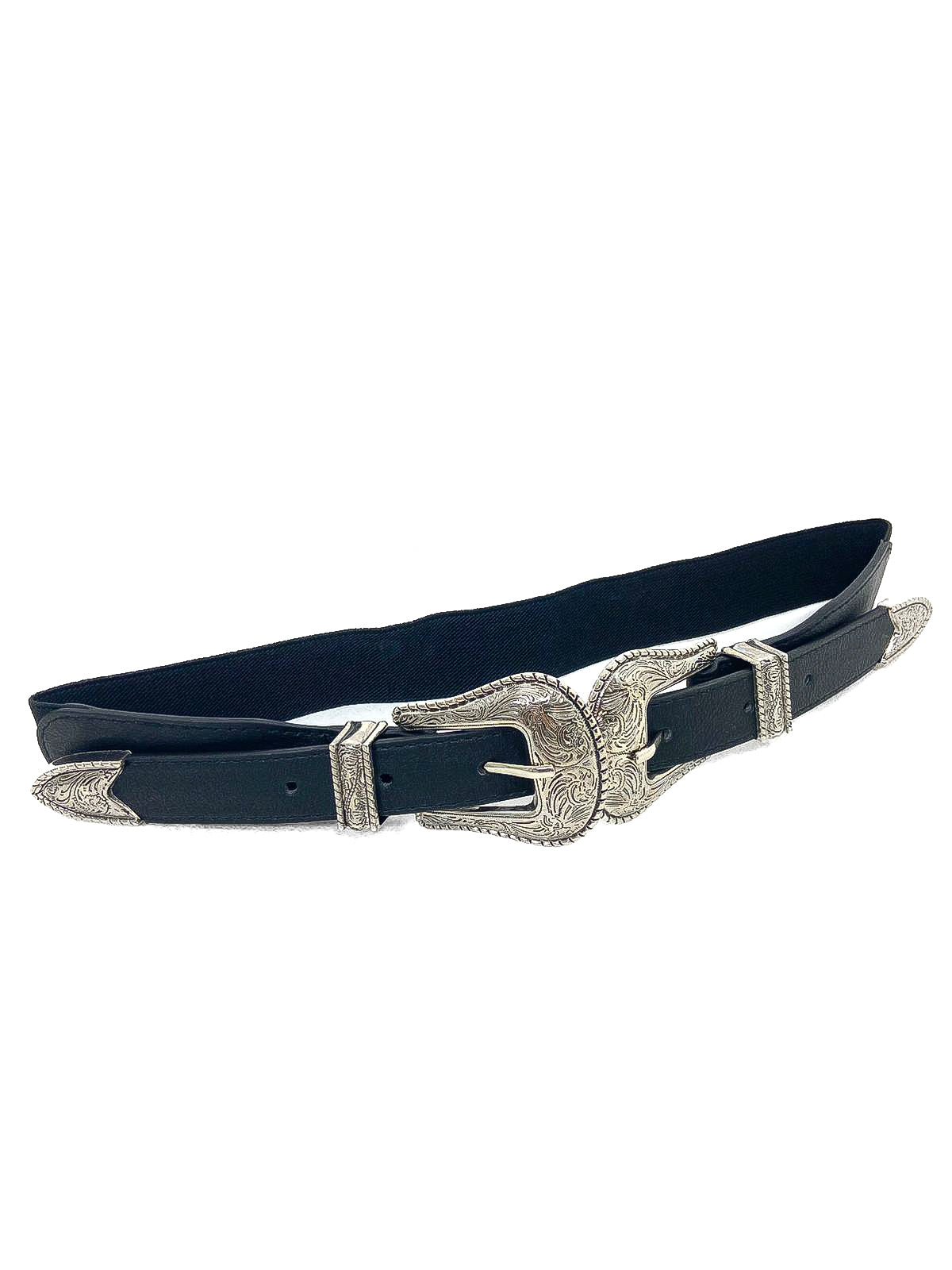 Double Buckle Elasticated Cowboy Belt