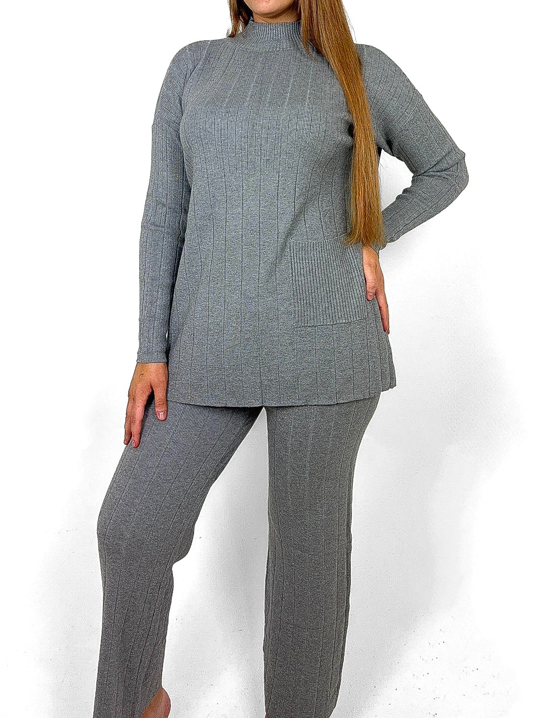 Pocket Front Oversize Sweater & Trousers Lounge Set