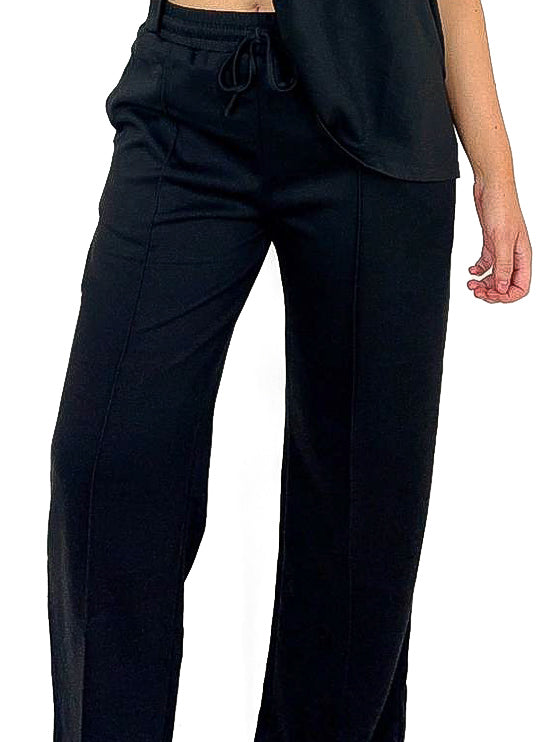 Pinch Seam Front Wide Leg Joggers