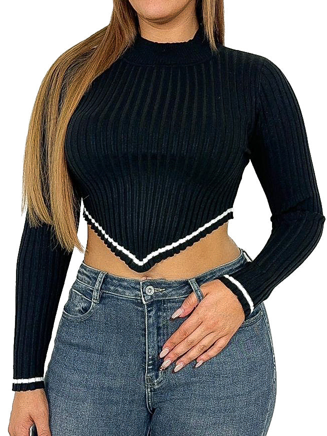 V Front Crop Sweater