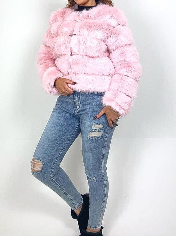 Premium Faux Fur Cropped Jacket