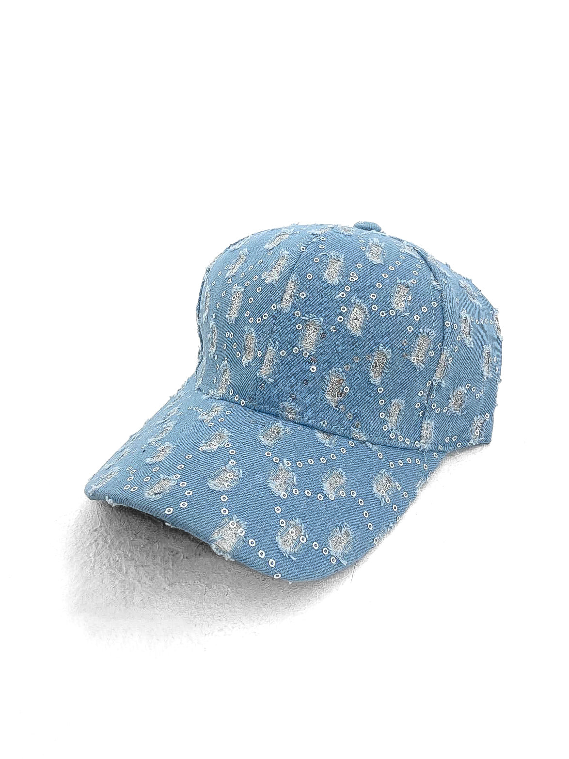 Distressed Denim Baseball Cap