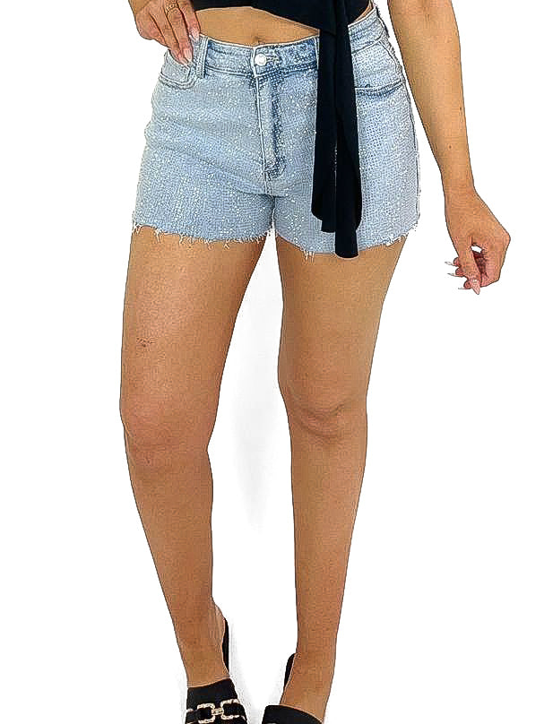 Diamante Covered Denim Shorts