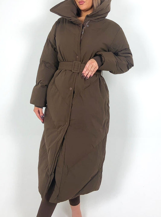 Longline Belted Padded Coat