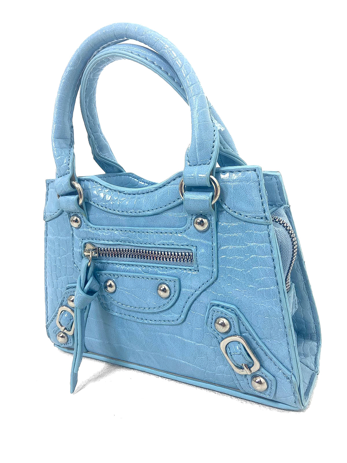 Zip Front Buckled Mini Bag