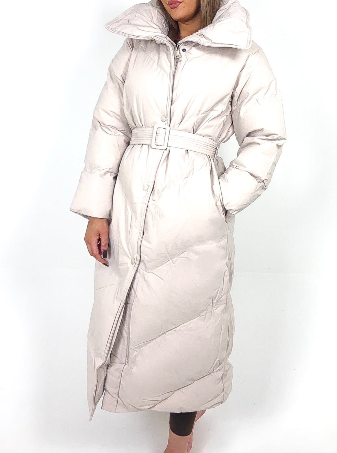 Longline Belted Padded Coat