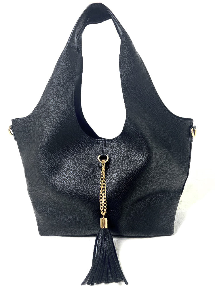 Chain Detail Hobo Tote Bag