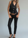 Cropped Sequin Waistcoat