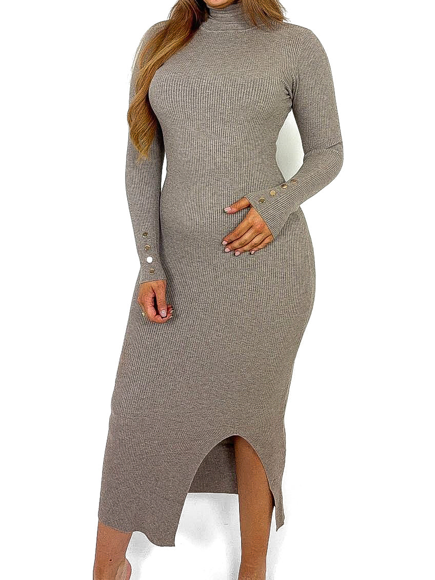 Roll Neck Bodycon Maxi Dress