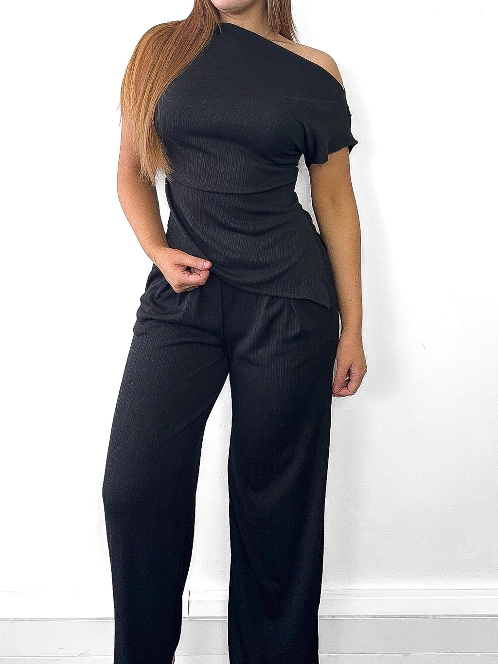 Asymmetric Top & Pants Set