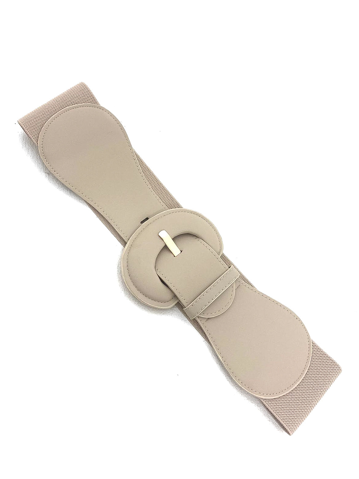 Chunky Buckle Plain Elasticated Belt