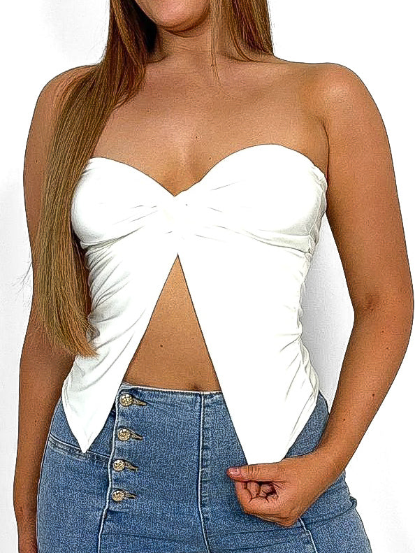 Twist Front Butterfly Tube Top