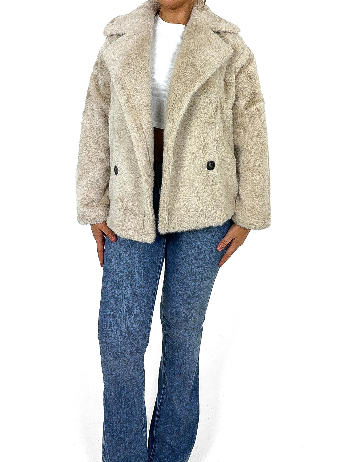 Loose Fit Faux Fur Jacket