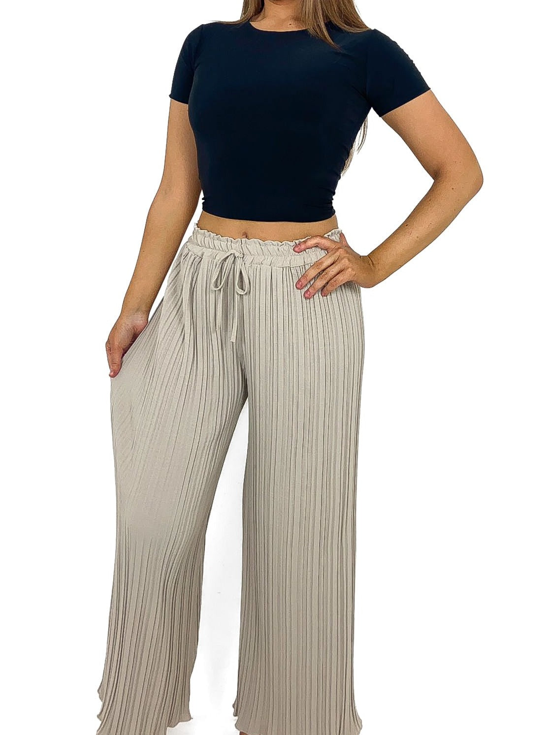 Pleated Palazzo Pants