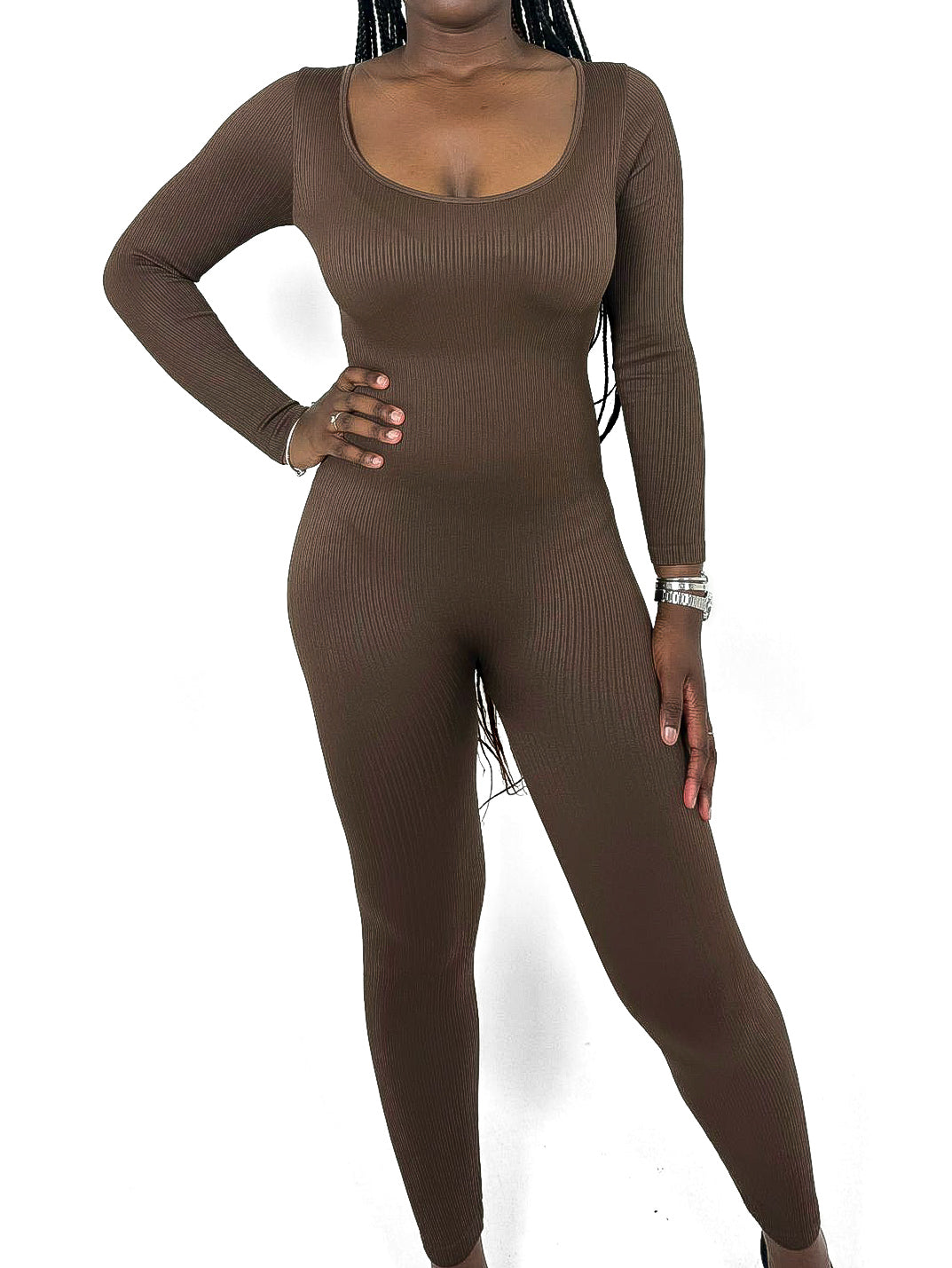 Ribbed Long Sleeve Unitard