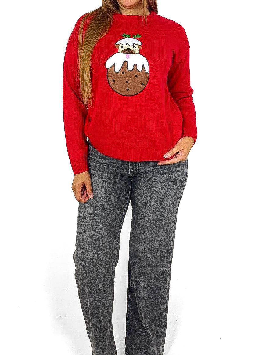 Pudding Pug Christmas Jumper