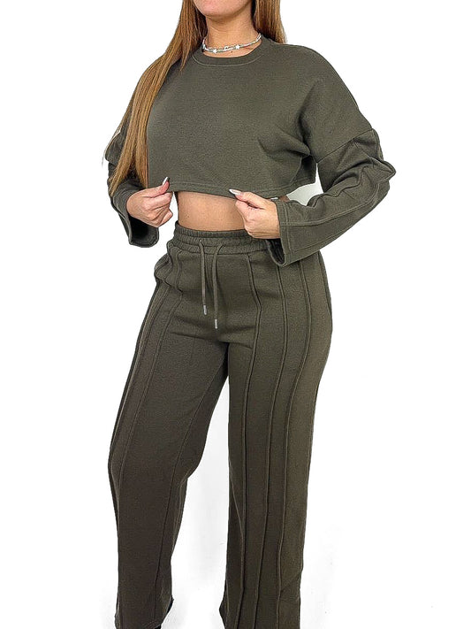 Pinch Seam Wide Leg Tracksuit