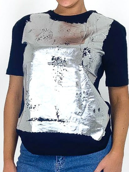 Metallic Paint Front T-Shirt