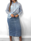 Scatter Diamante Oxford Stripe Blouse
