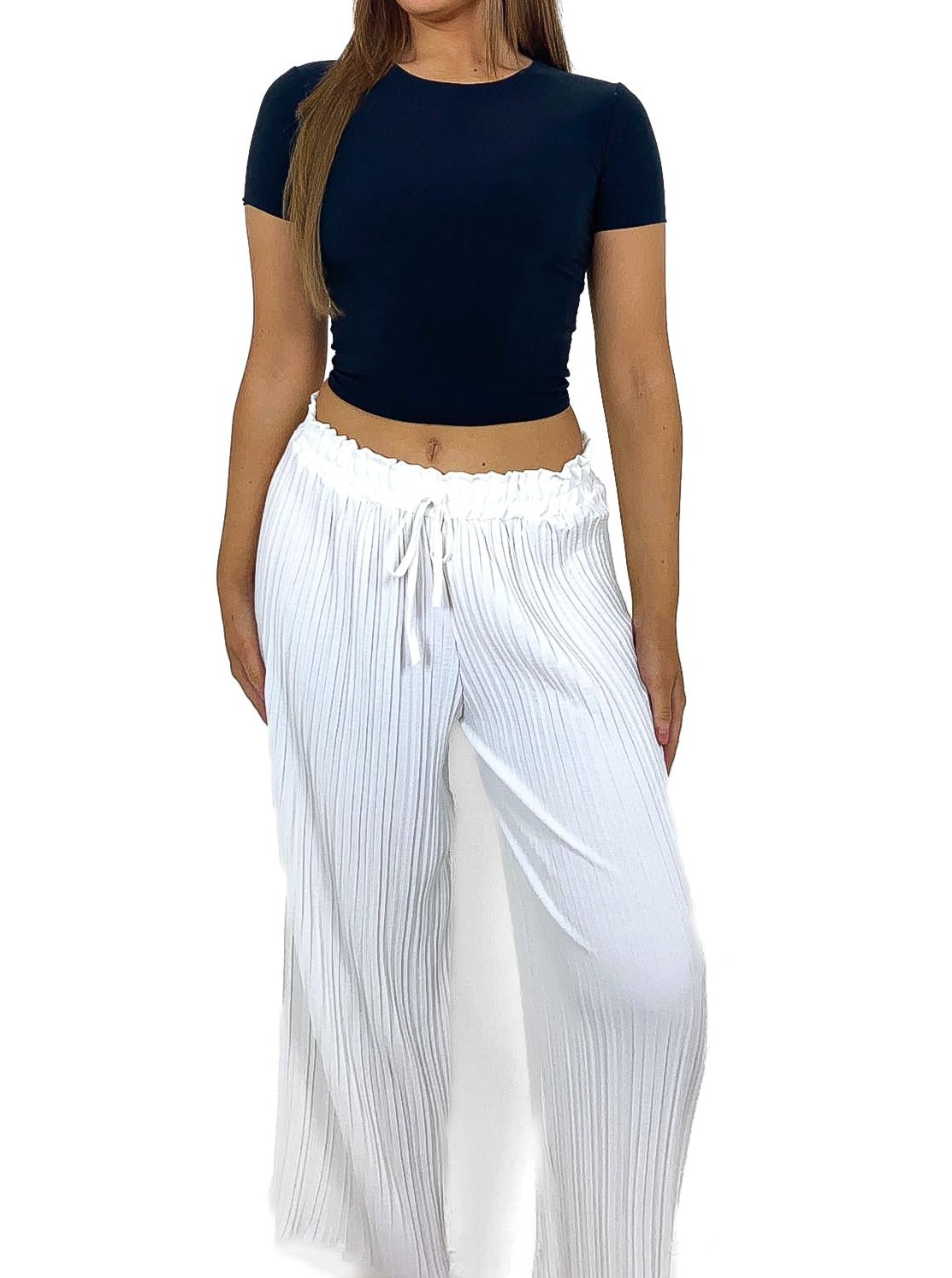 Pleated Palazzo Pants