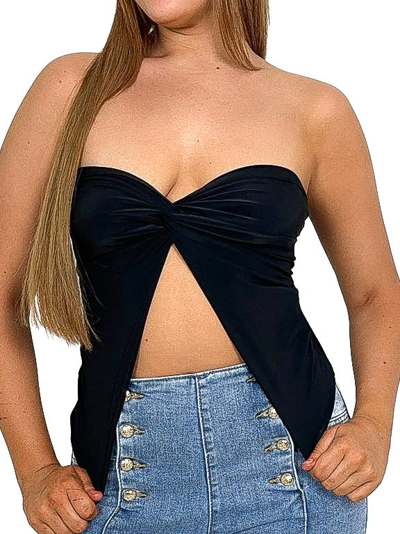 Twist Front Butterfly Tube Top