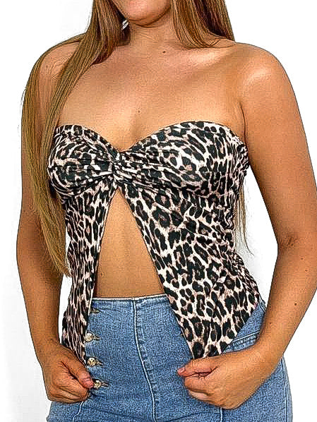 Twist Front Butterfly Tube Top