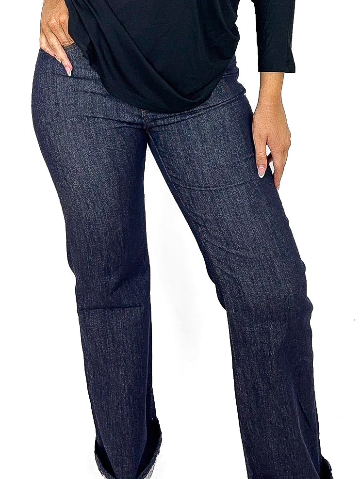 Raw Denim Straight Leg Jeans