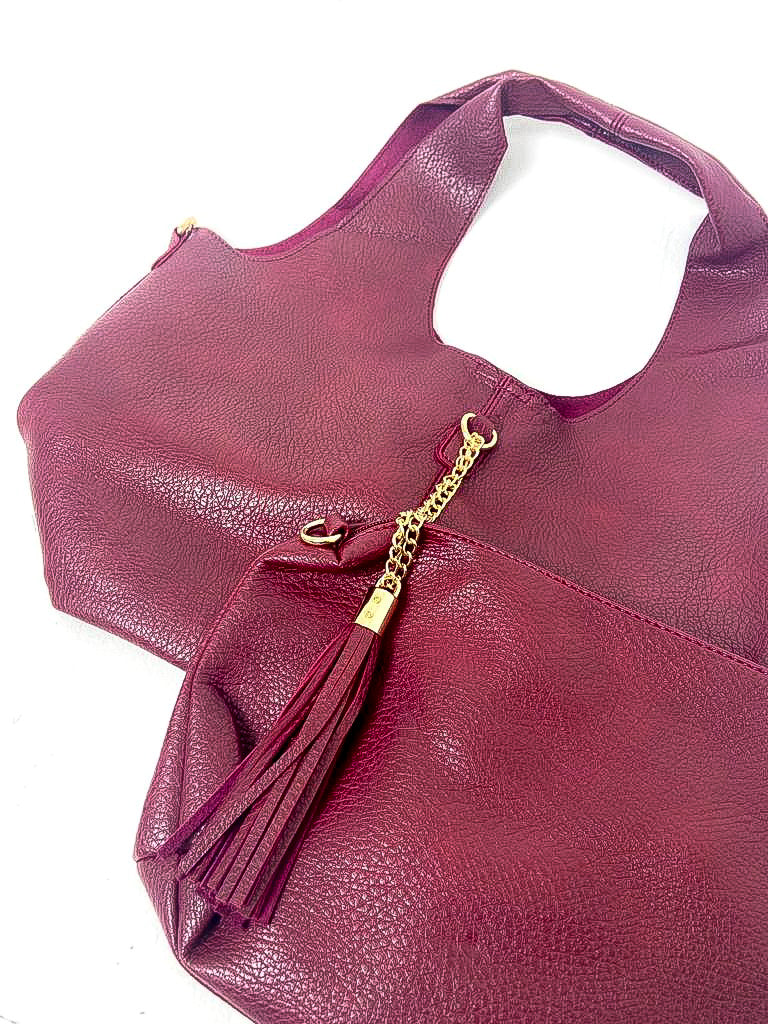 Chain Detail Hobo Tote Bag