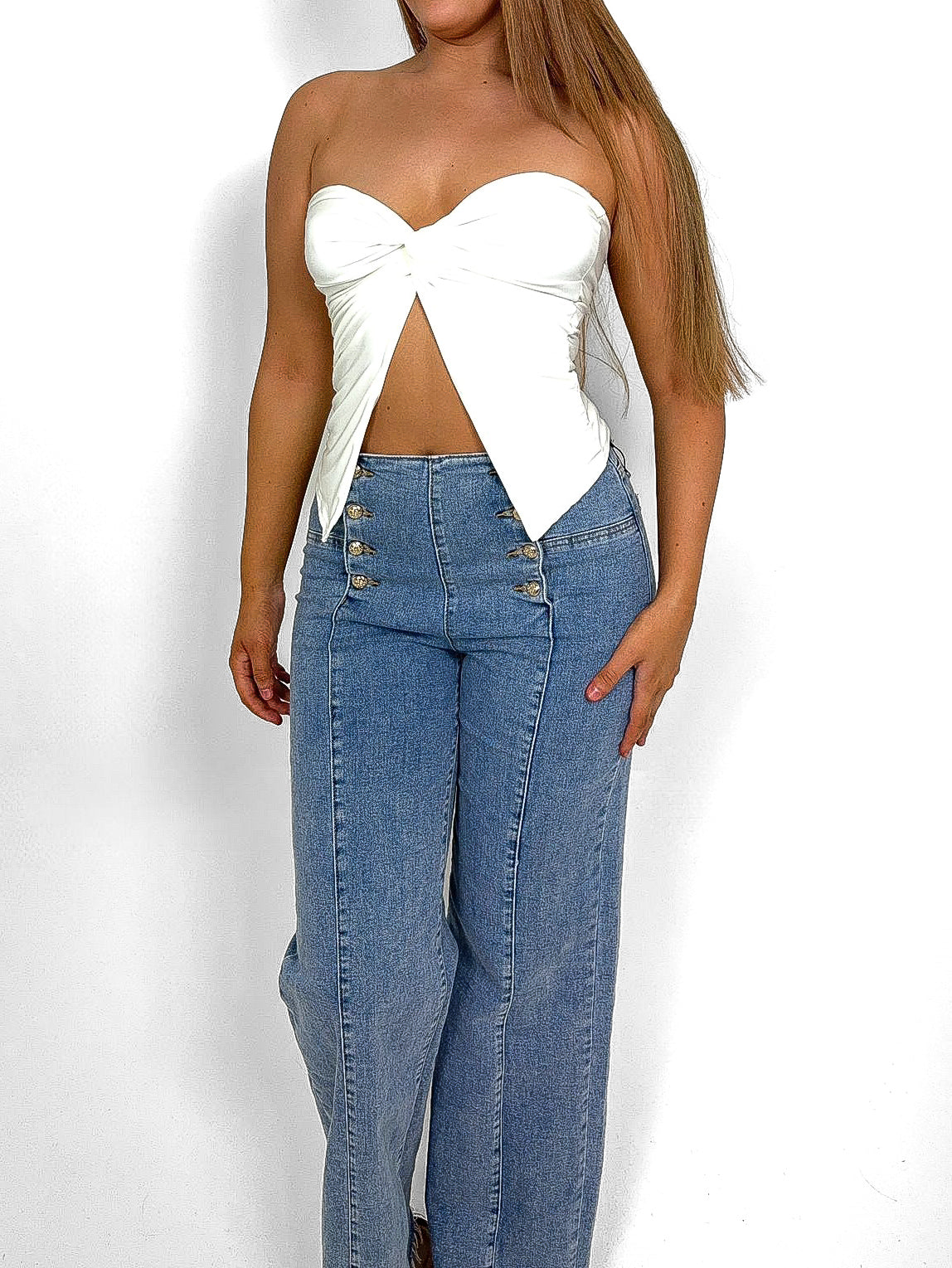 Twist Front Butterfly Tube Top