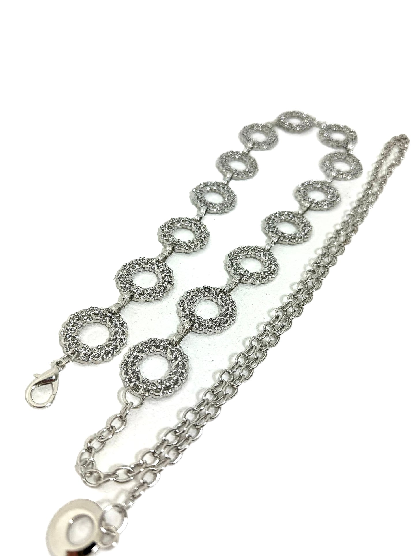 Ring Diamante Detail Chain Belt