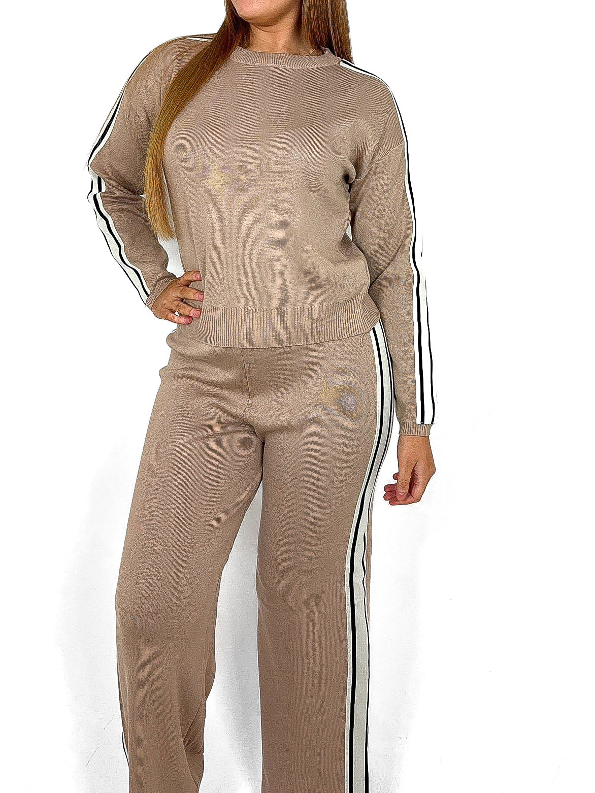 Stripe Side Knitted Lounge Set