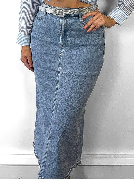 Denim Midi Skirt
