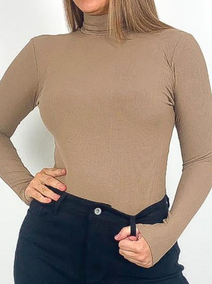 Ribbed Roll Neck Bodysuit