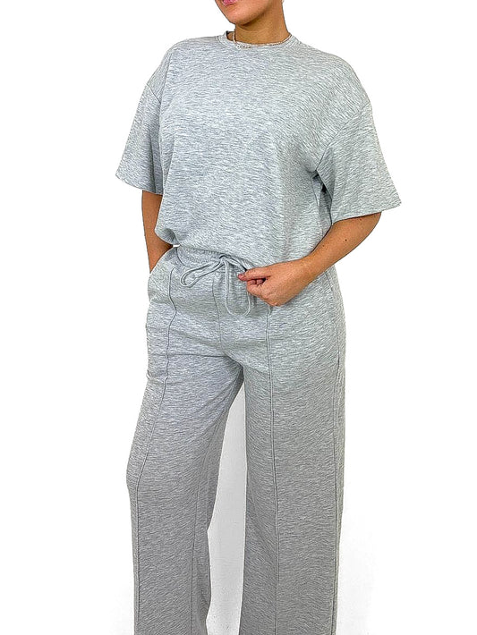 Pinch Seam Front Wide Leg Joggers