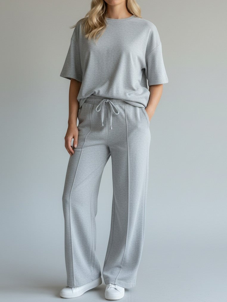 Pinch Seam Front Wide Leg Joggers