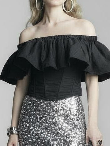 Ruffle Corset Crop Top