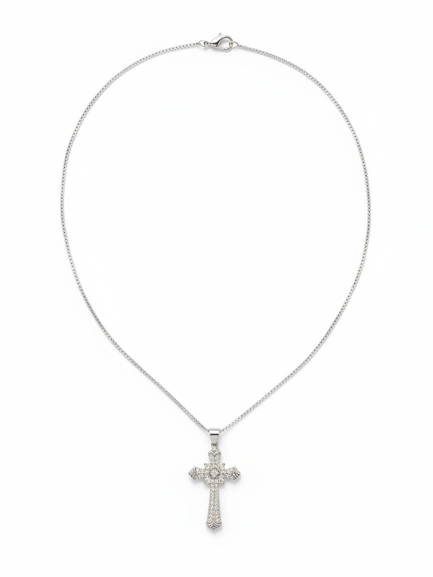 Sacred Heart Gold Plated Cross Necklace