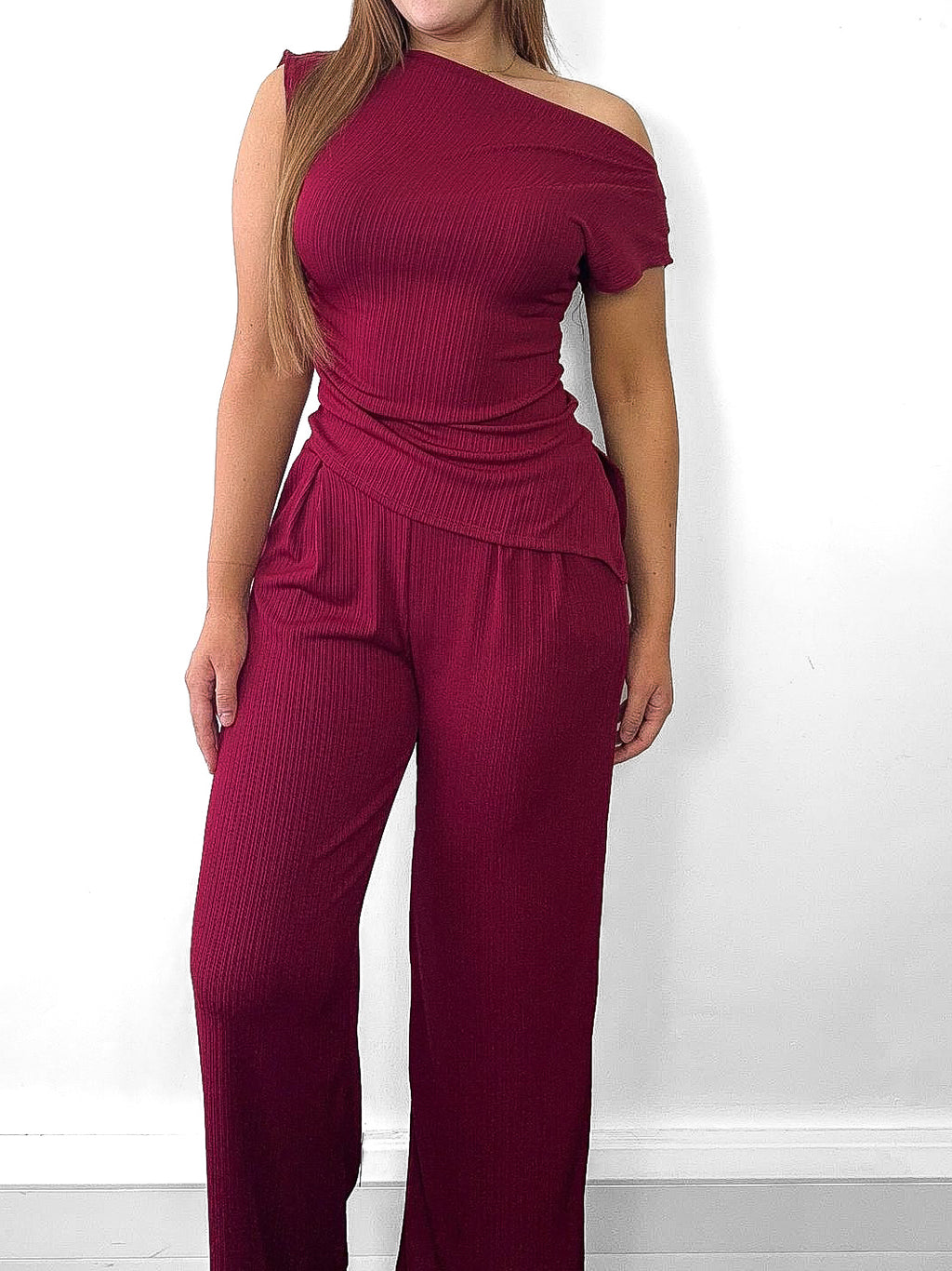 Asymmetric Top & Pants Set