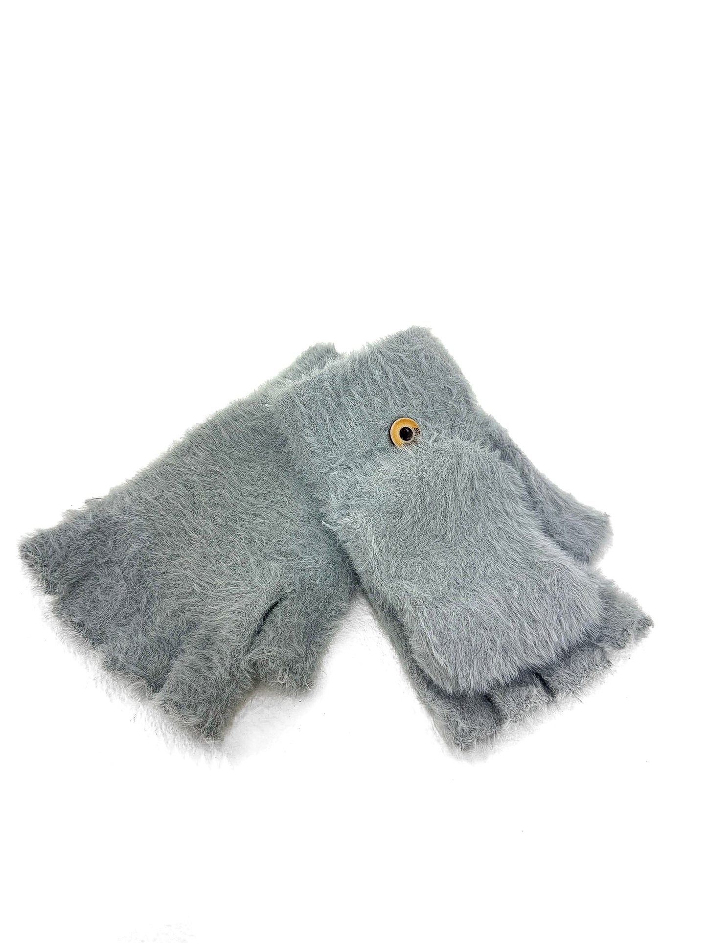 Fluffy Knitted Mittens