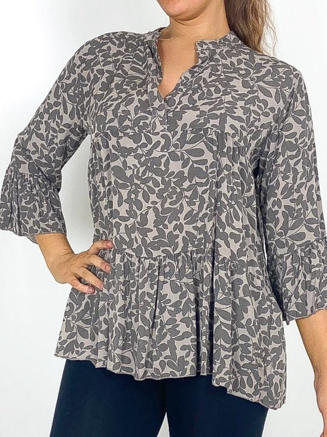 Print Tiered Blouse