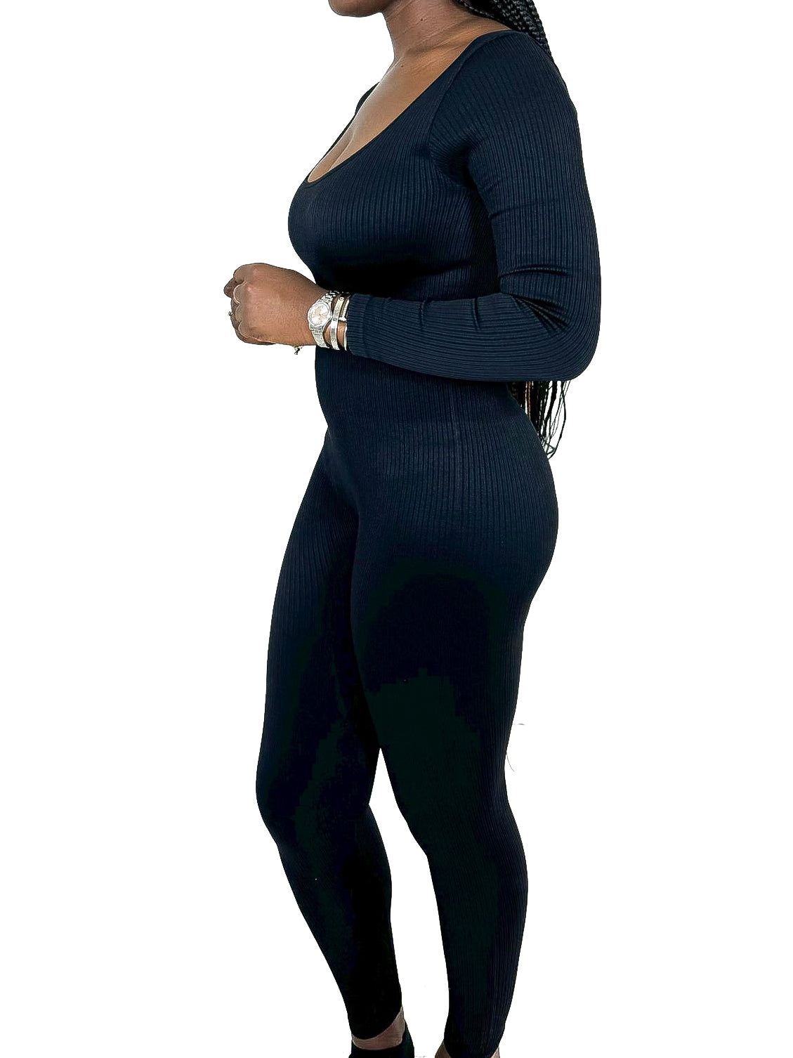 Ribbed Long Sleeve Unitard