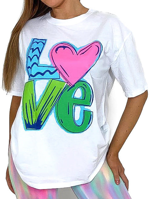 Oversized "LOVE" Print T-shirt