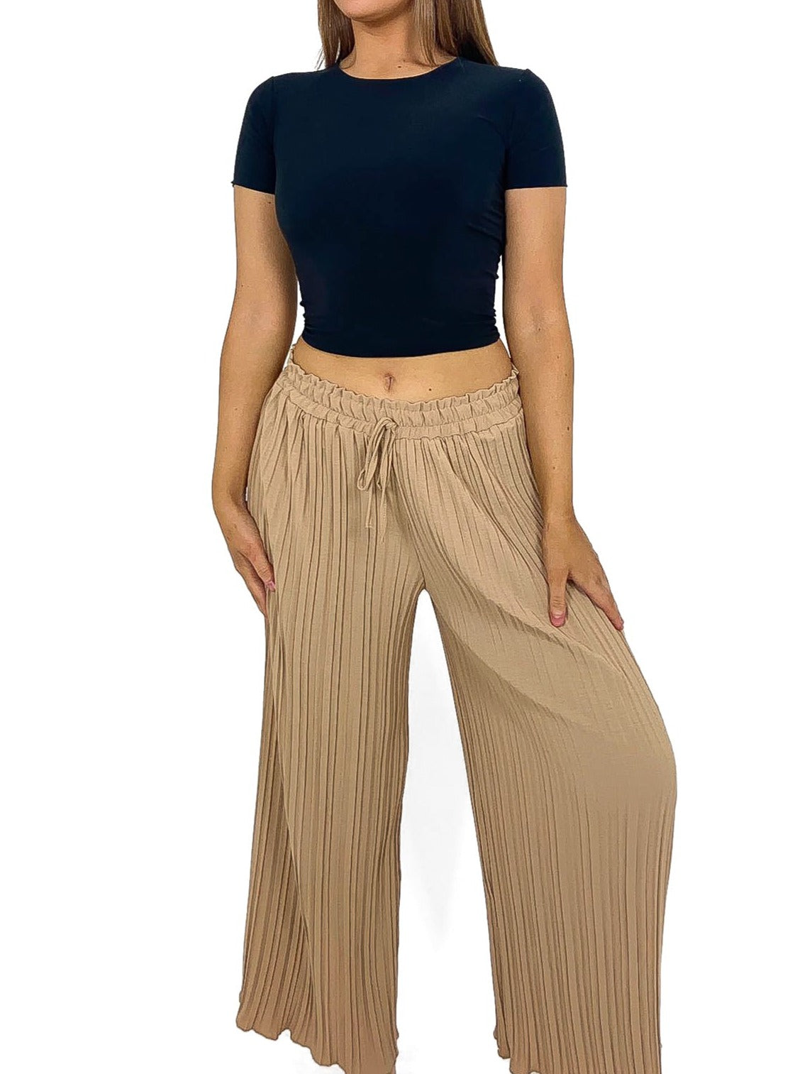 Pleated Palazzo Pants