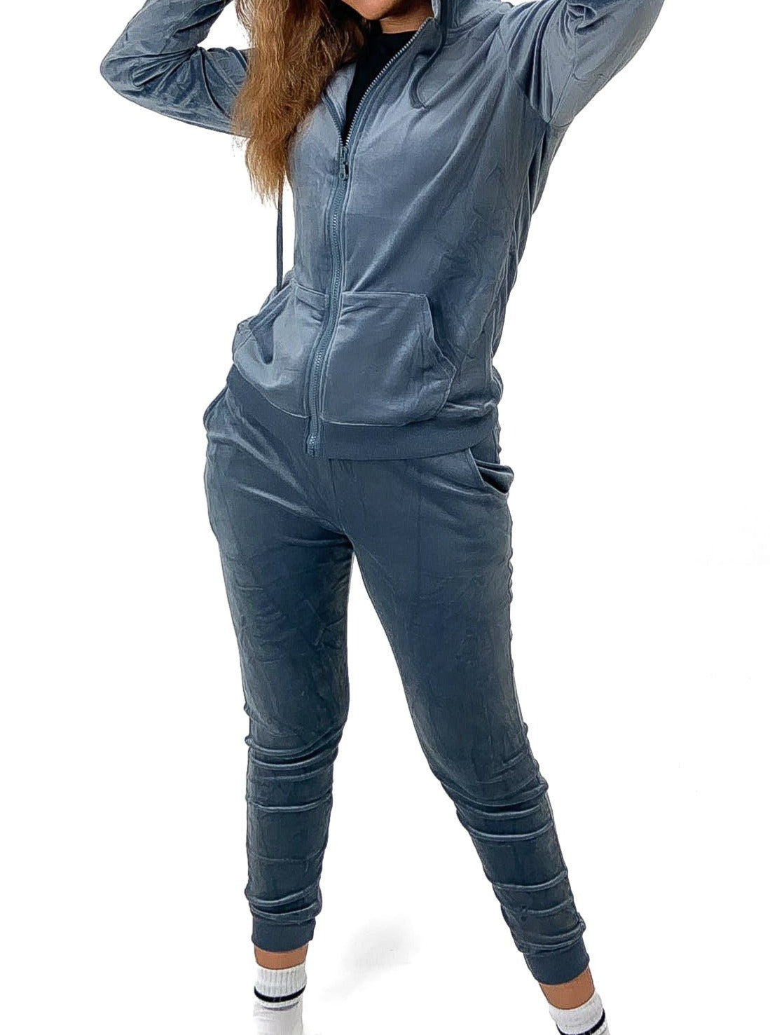 Hooded Velour Tracksuit