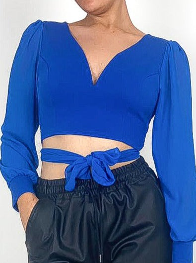 Tie Back Chiffon Detail Blouse