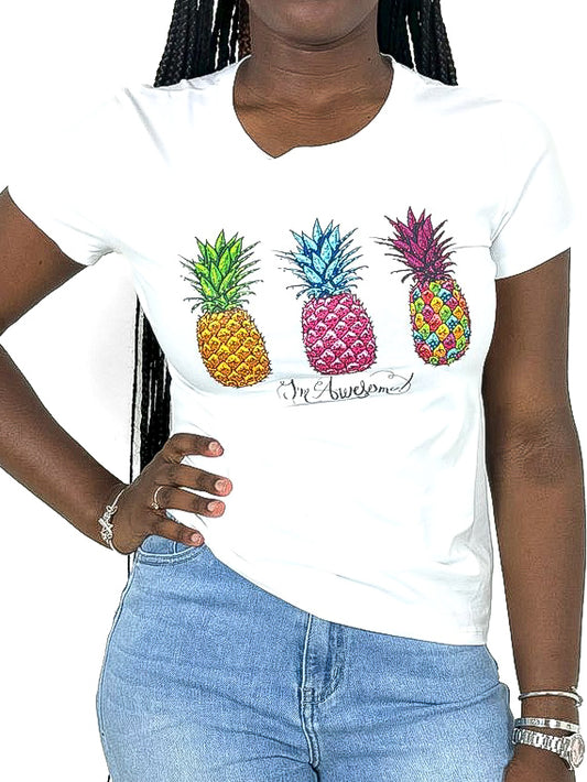 Pineapple Diamante T-Shirt