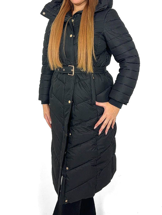 Slim Fit Longline Belted Coat