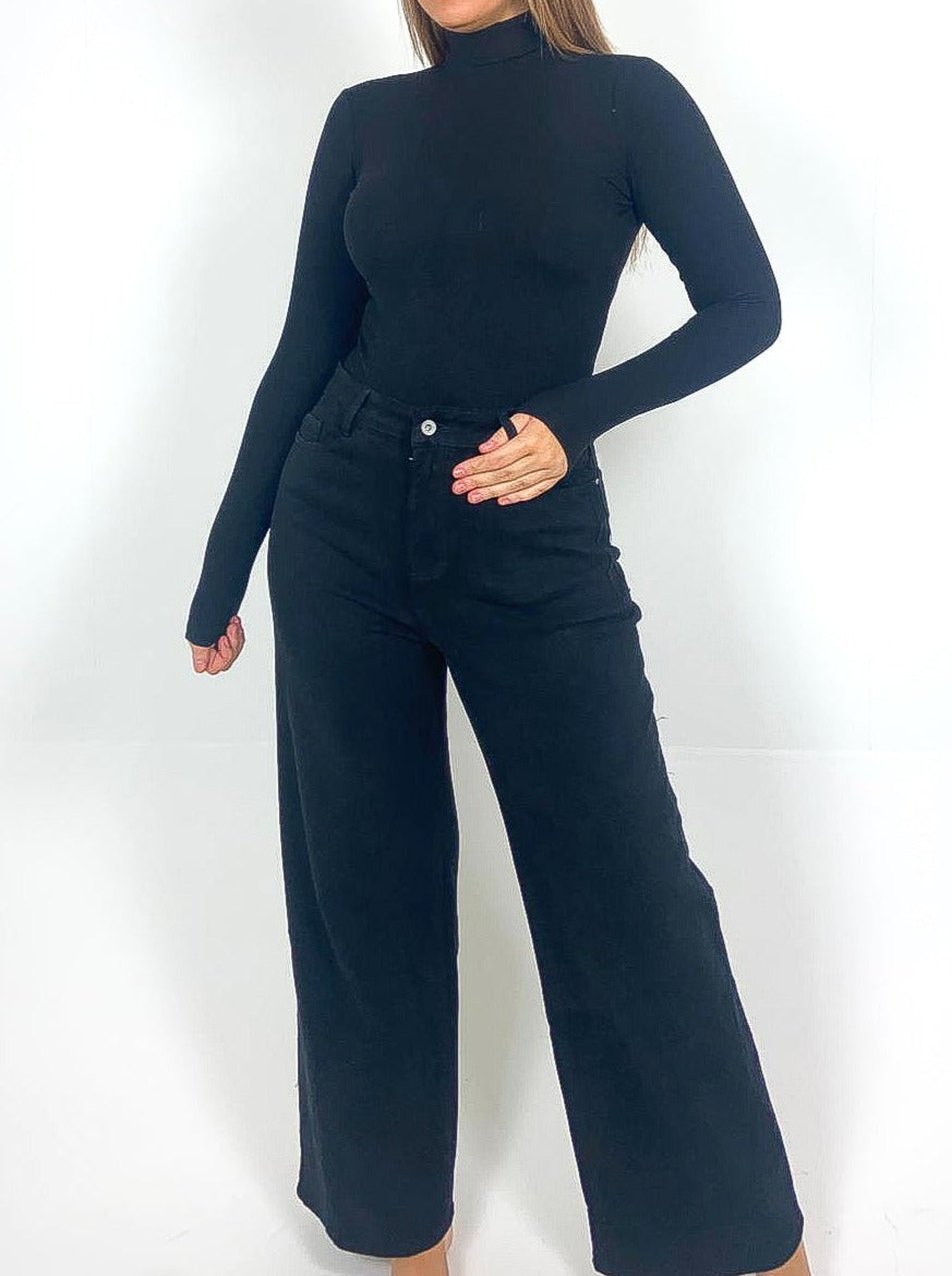 Ribbed Roll Neck Bodysuit