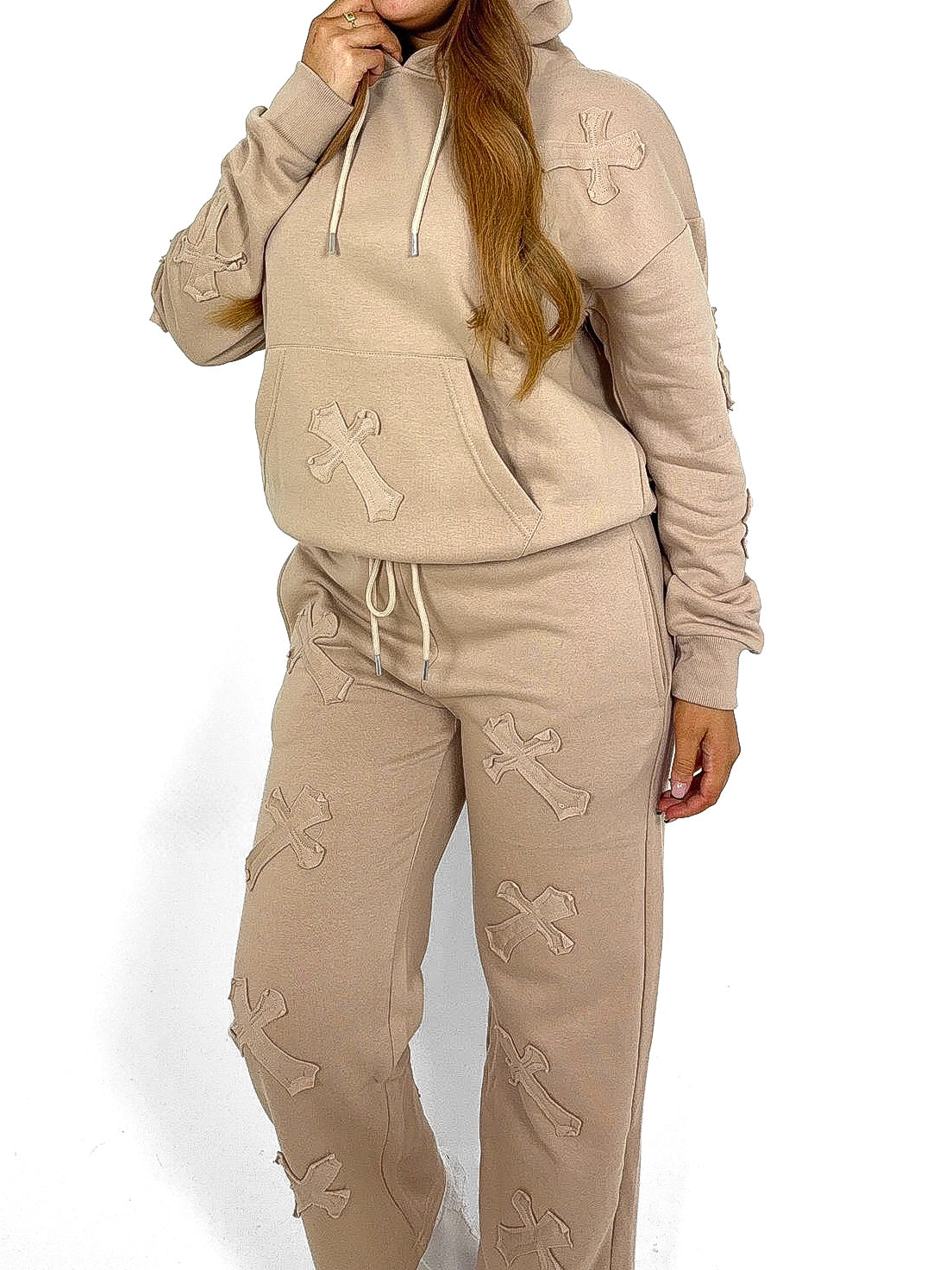 Cross Applique Oversized Tracksuit Set