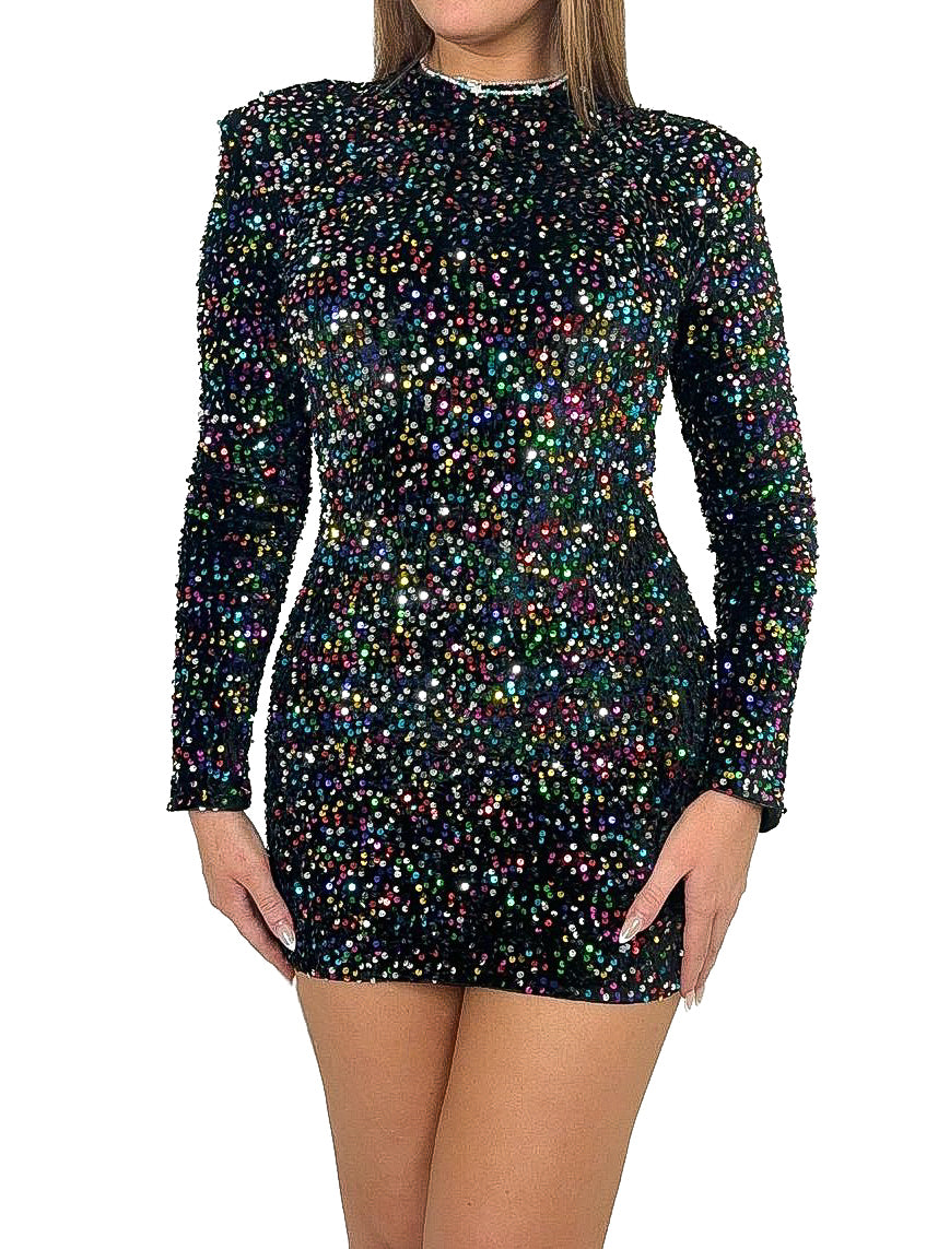 Backless Sequin Mini Dress